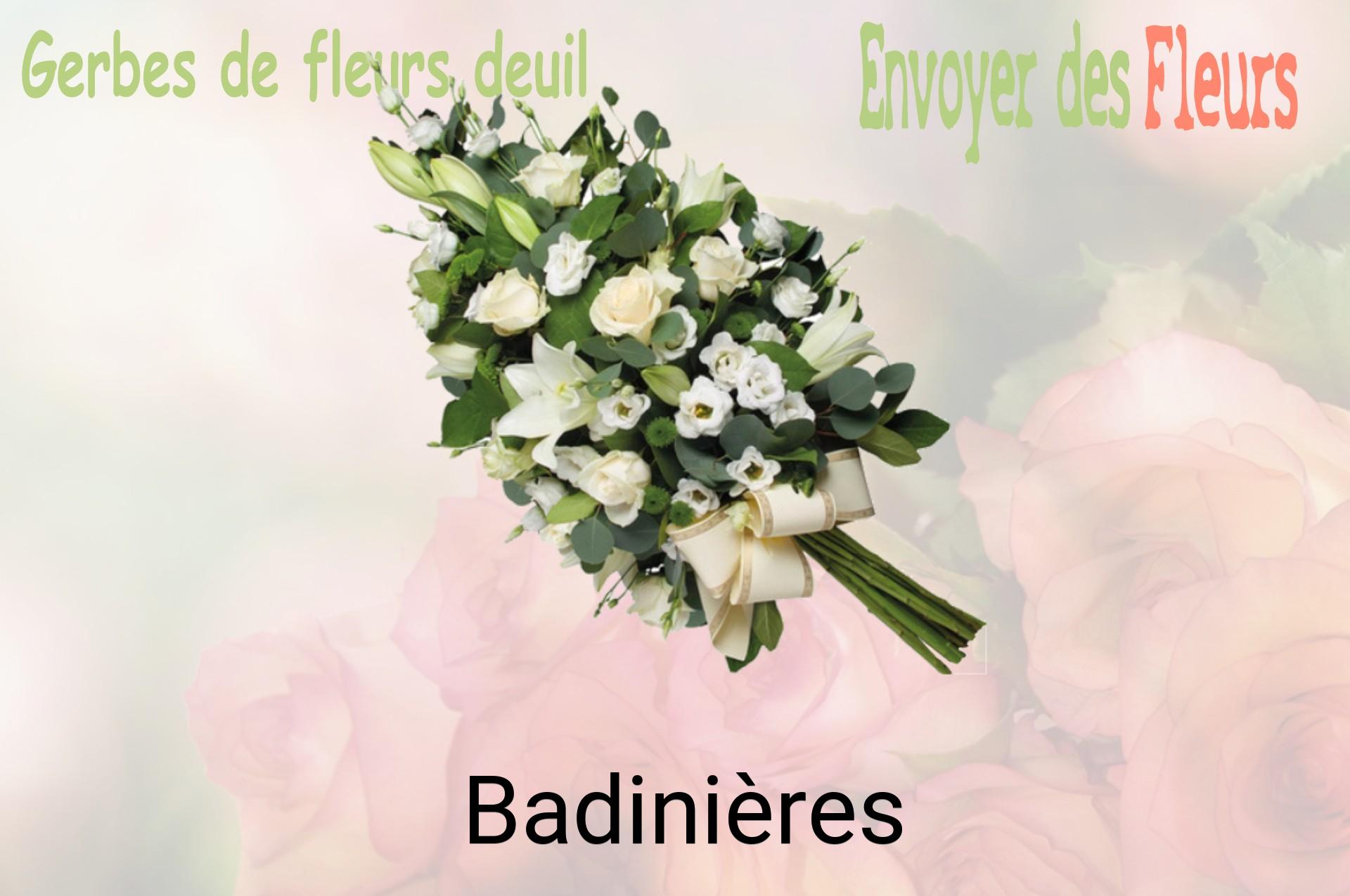 Gerbe de fleurs de deuil livrée à Badinières